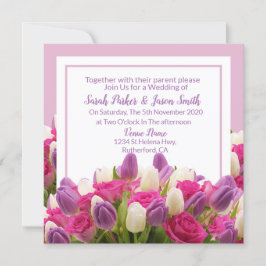 Invitación Hermoso boda de Tulipanes Morados