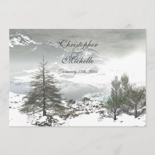 Invitación Hermoso Boda de Winter Mountain