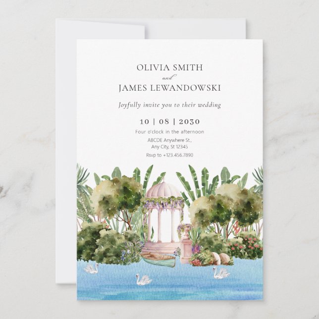 Invitación Hermoso boda del río jungla (Anverso)