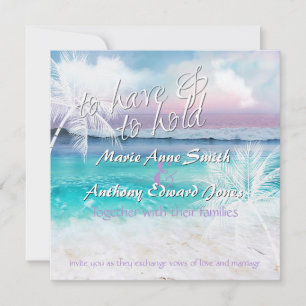 Invitación HERMOSO Boda DEL SOÑO TROPICAL DEL OCÉANO
