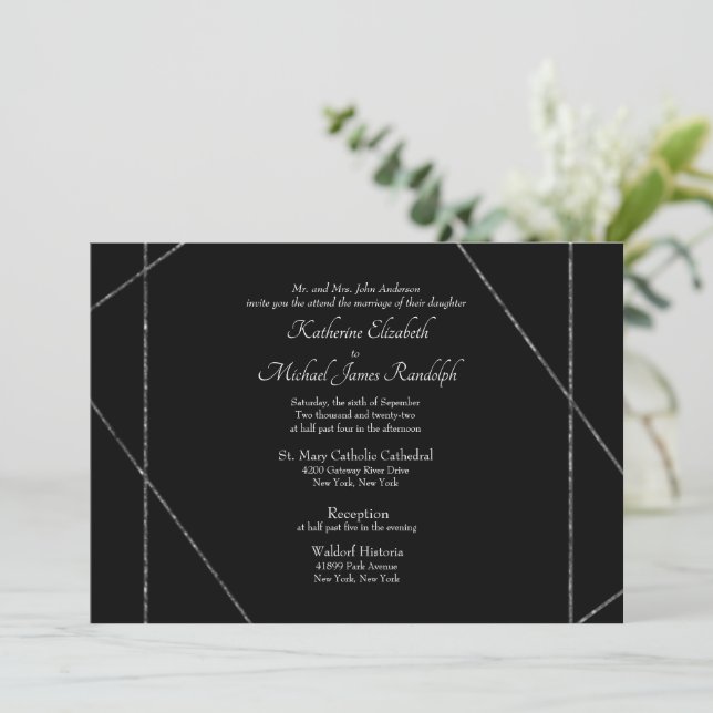 Invitación Hermoso Boda elegante fotográfico II (Anverso de pie)