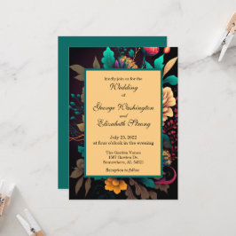 Invitación Hermoso Boda floral brillante