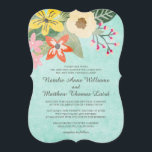 Invitación Hermoso Boda Floral de color de agua de flores / A<br><div class="desc">Hermosa Invitación a la Boda de Flores / Aqua. Mira los artículos de coordinación de nuestra tienda!</div>