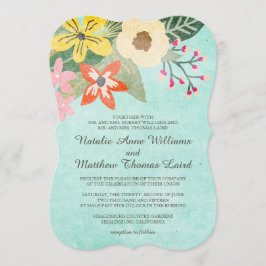 Invitación Hermoso Boda Floral de color de agua de flores / A