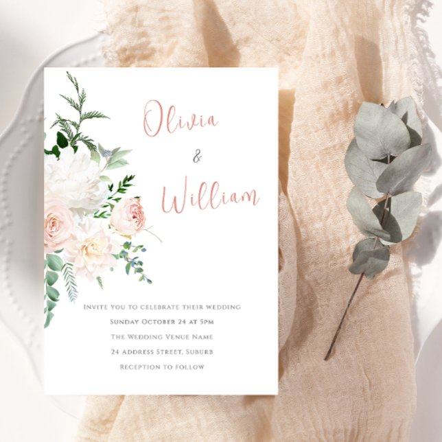 Invitación Hermoso Boda floral moderno (Subido por el creador)