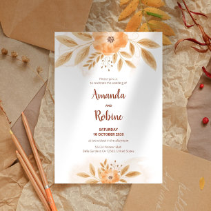 Invitación Hermoso Boda floral simple Minimalista