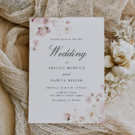 Invitación Hermoso Boda floral suave Rubor