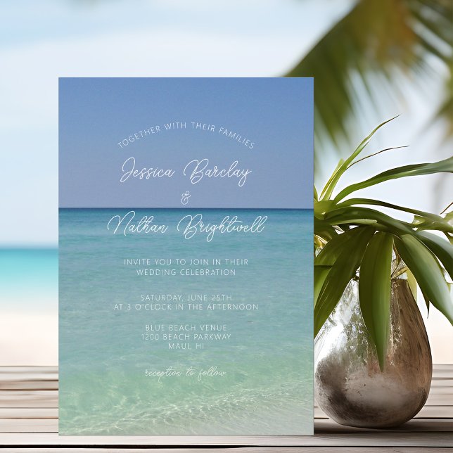Invitación Hermoso Boda fotográfico de Beach Horizon (Subido por el creador)