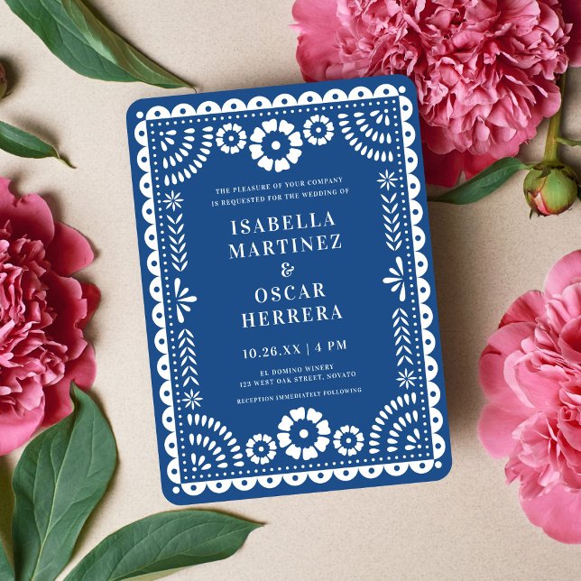 Invitación Hermoso Boda inspirado en el pintado del papel azu (Subido por el creador)