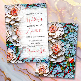 Invitación Hermoso Boda Mosaico de Vidrio y Tile