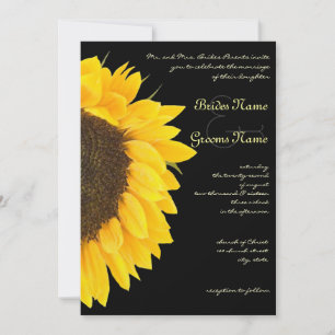 Invitación Hermoso Boda negro girasol