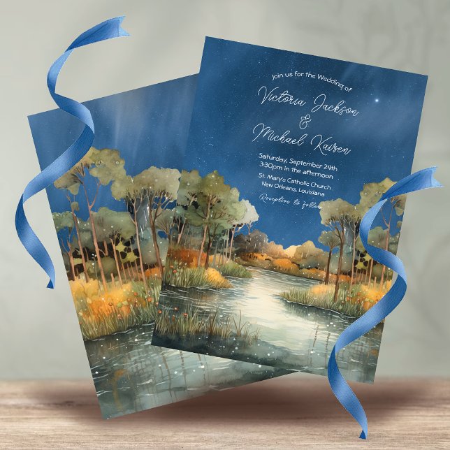 Invitación Hermoso Boda nocturno de Bayou (Subido por el creador)