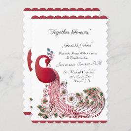 Invitación Hermoso Boda Peacock