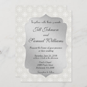 Invitación Hermoso Boda plateado