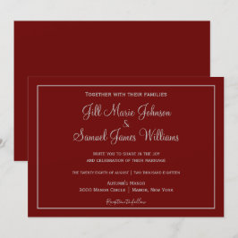 Invitación Hermoso Boda rojo y gris