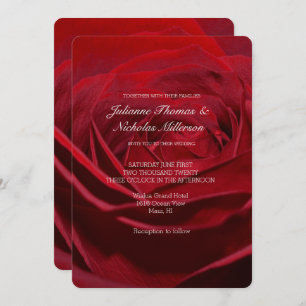 Invitación Hermoso Boda Rosa Roja