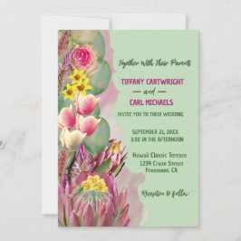 Invitación Hermoso Boda Verde Jardín Botánico Floral