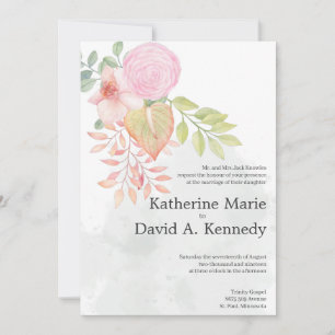 Invitación Hermoso Boho Boda de flores acuáticas adorables