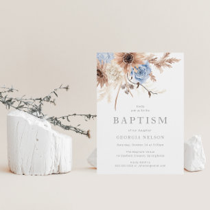 Invitación Hermoso Boho Floral Todas las estaciones Bautismo