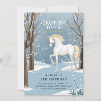 Invitación Hermoso bosque de invierno Nacimiento de Caballo B