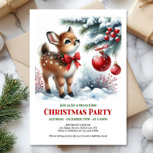 Invitación Hermoso bosque nevado Navidad niños invitan digita