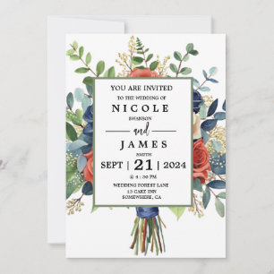 Invitación Hermoso Bouquet acuarela