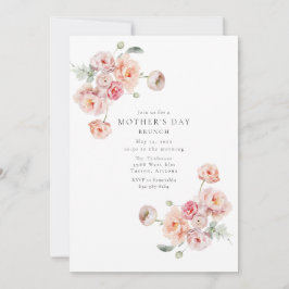 Invitación Hermoso Brunch Pastel Floral Día de la Madre