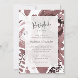 Invitación Hermoso brunch Rosa de color floral Rubor de novia
