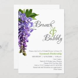Invitación Hermoso Brunch Wisteria Bubbly Bridal Shower