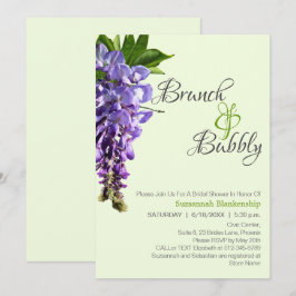 Invitación Hermoso Brunch Wisteria Bubbly Bridal Shower