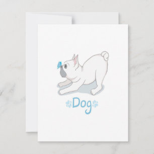 Invitación Hermoso Bulldog Francés Con Mariposa