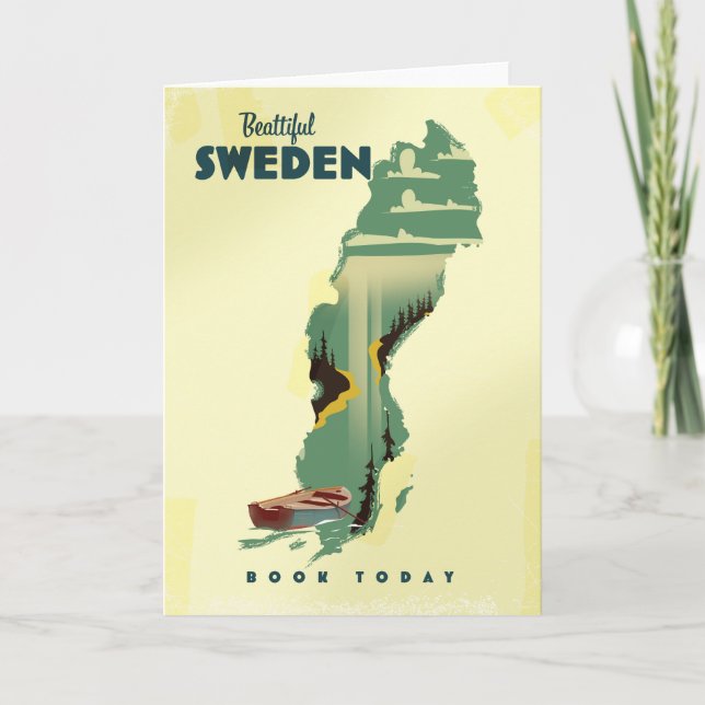 Invitación Hermoso cartel de viaje a Suecia (Anverso)
