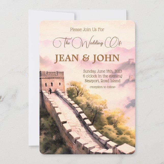 Invitación Hermoso Castillo Por Favor, Únete A Nosotros Boda (Anverso)