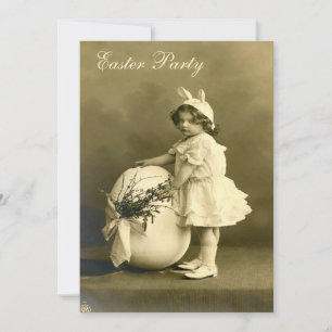 Invitación Hermoso Chica de conejo victoriano y Fiesta de Pas