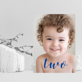 Invitación Hermoso CHICA Fiesta de cumpleaños foto azul