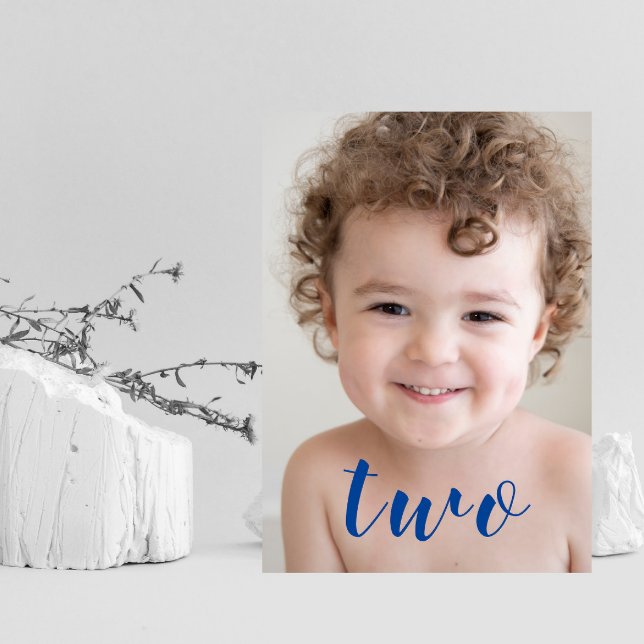 Invitación Hermoso CHICA Fiesta de cumpleaños foto azul (Subido por el creador)