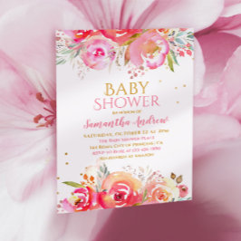 Invitación Hermoso Chica floral floral de Rubor Delicate Baby