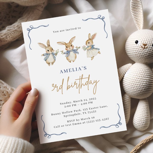 Invitación Hermoso chico de Pascua Tercer Fiesta de Cumpleaño (Subido por el creador)