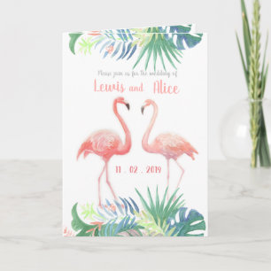 Invitación Hermoso Cuento de Hadas Para Dos Flores Tropicales