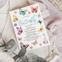 Hermoso Cumpleaños de Bebé Mariposa Acuarela Niña