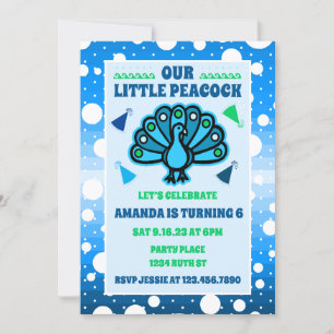 Invitación Hermoso cumpleaños de Peacock Feather