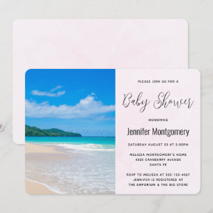 Invitación Hermoso destino tropical escena de playa en la duc