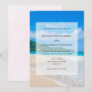 Invitación Hermoso destino tropical Sandy Beach Wedding