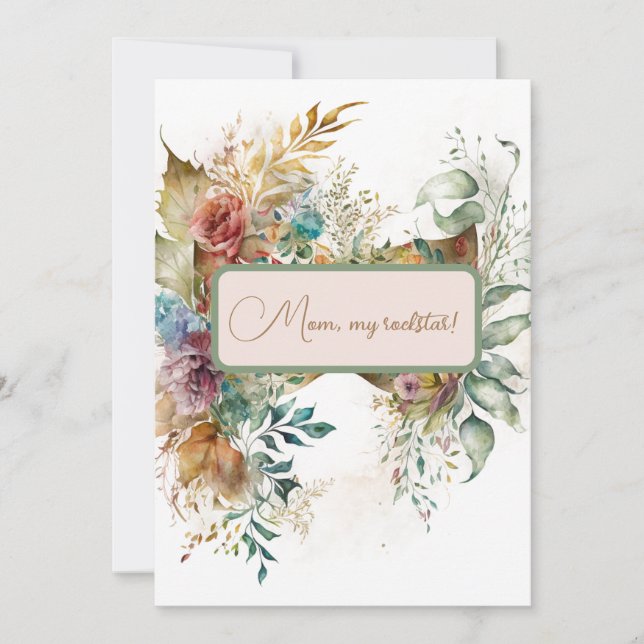 Invitación Hermoso Día de la Madre Floral (Anverso)