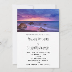 Invitación Hermoso diseño de fotografía de puesta de sol cost