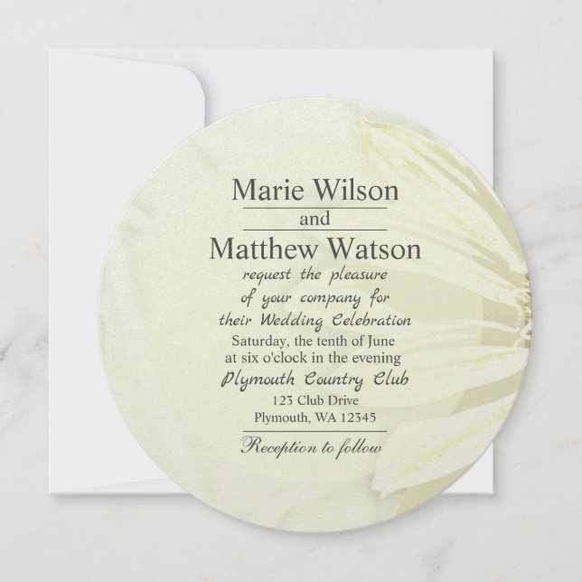 Invitación Hermoso diseño floral de girasol (Anverso)