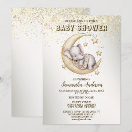 Invitación Hermoso elefante lindo de Baby Shower