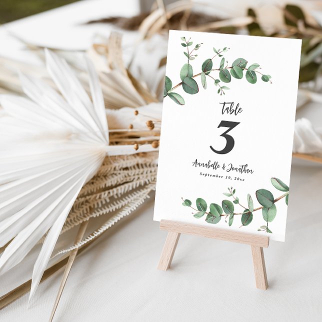 Invitación Hermoso elegante follaje de eucalipto mesa de boda (Subido por el creador)
