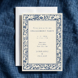 Invitación Hermoso estilo floral vintage para fiesta de compr