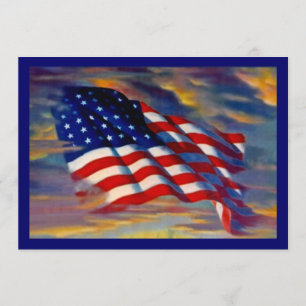 INVITACIÓN HERMOSO FIESTA DE BANDERA DE ONDA INVITA A ~ PERSO